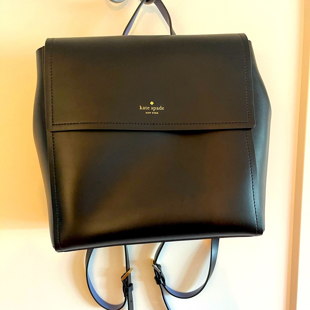 Kate Spade Black Leather Backpack